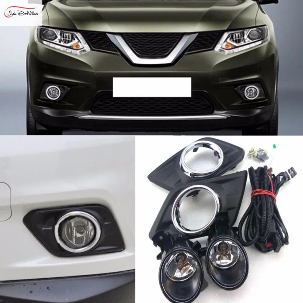 JanDeNing Car Fog Lights For Nissan Pogue / X-Trail 2014~2016 Front Fog Lights Bumper Lamps Assembly Kit (one Pair)