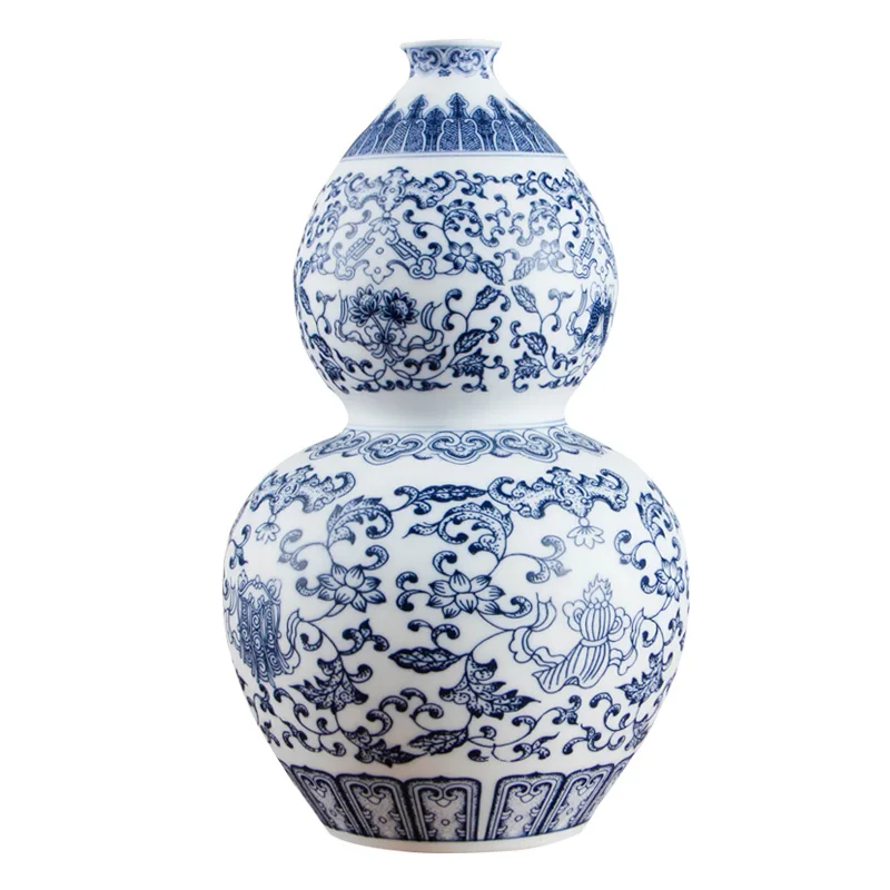 Chinese Style Jingdezhen Eggshell Blue And White Vase Ceramic Red Porcelain Kaolin Flower Vase Home Decor Handmade Vases