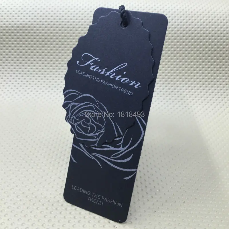 custom black matt laminated cardboard tags/ custom shape cutting tags/clothing kraft paper hang tag/garment tags printing