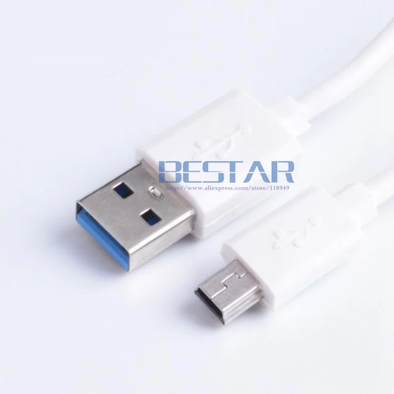 wholesale White & Black 100cm 1M 3FT Mini USB 5P 5pin male To USB 2.0 A male charging charge data 4pin Cable for navigator V3