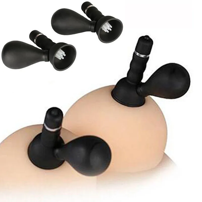 2pc Sex Vibrating Nipple Sucker Breast Pump Nipple Enlargement Vibrator Pussy Clitoris Stimulator Women Nipple Massager Sex Toys