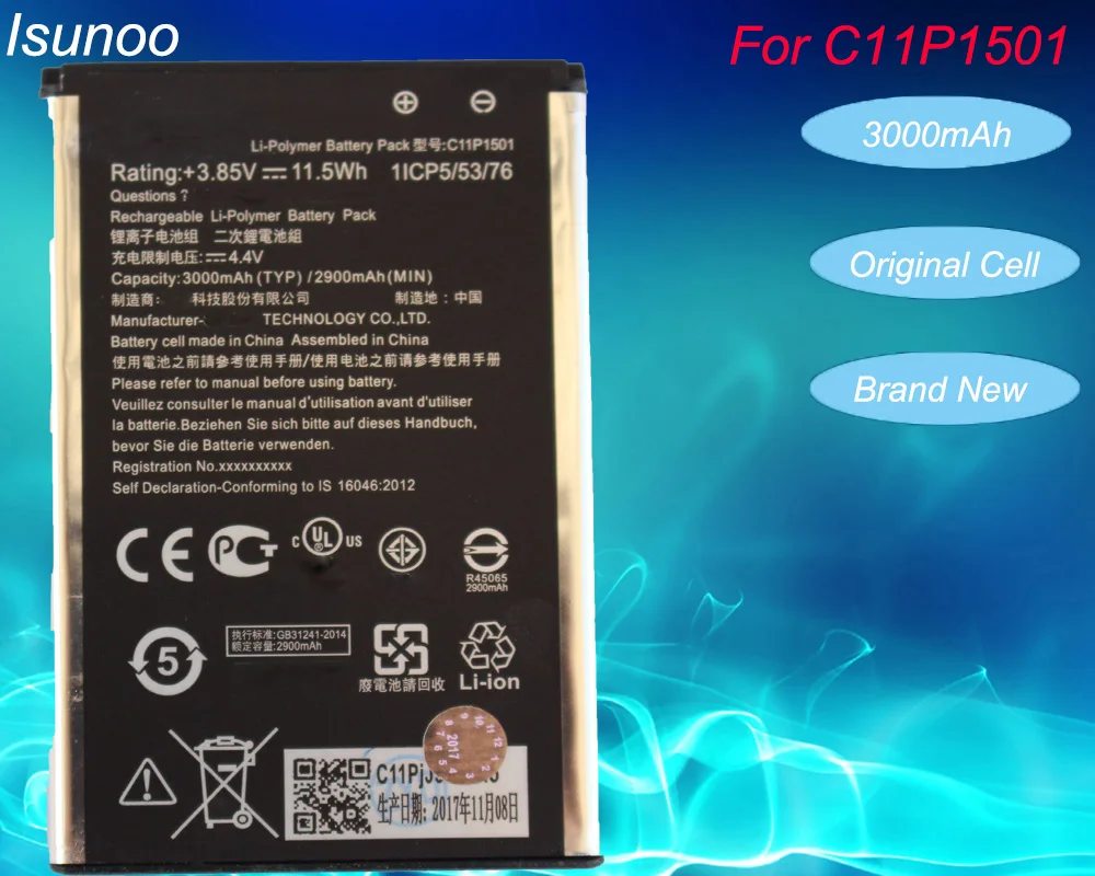 

ISUNOO C11P1501 Battery Fit For Asus Zenfone 2 Laser 5.5"/6" zenfone selfie ZE550KL ZE601KL Z00LD Z011D ZD551KL Z00UD Batteries