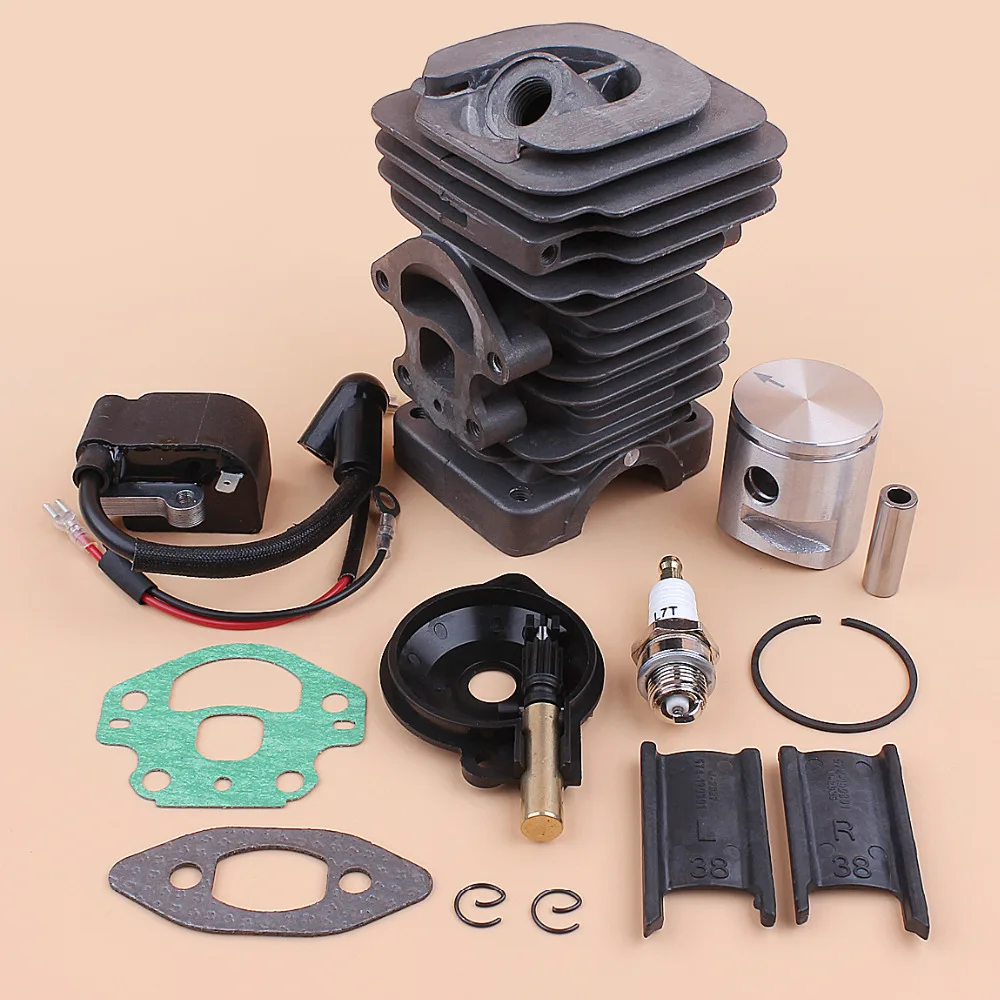 39 مللي متر اسطوانة مكبس ملف الإشعال مجموعة مضخة الزيت, لـ HUSQVARNA 236 240 235 بالمنشار المحرك إعادة بناء قطع الغيار #545 05 04 17