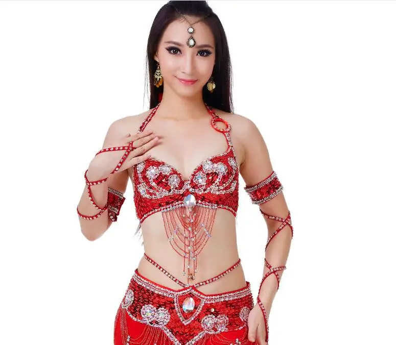 one piece Belly Dance Costume Accessories  Beaded Cuffs Gloves Arm Covers Arm Bands Dance Accessories New Hot  Sale