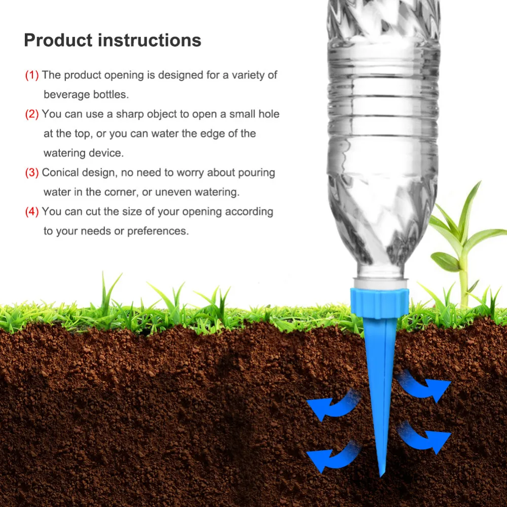 4 Buah/Banyak Otomatis Penyiraman Perangkat Dapat Disesuaikan Air Rembesan Air Dripper dengan Switch Control Valve untuk Rumah, Taman