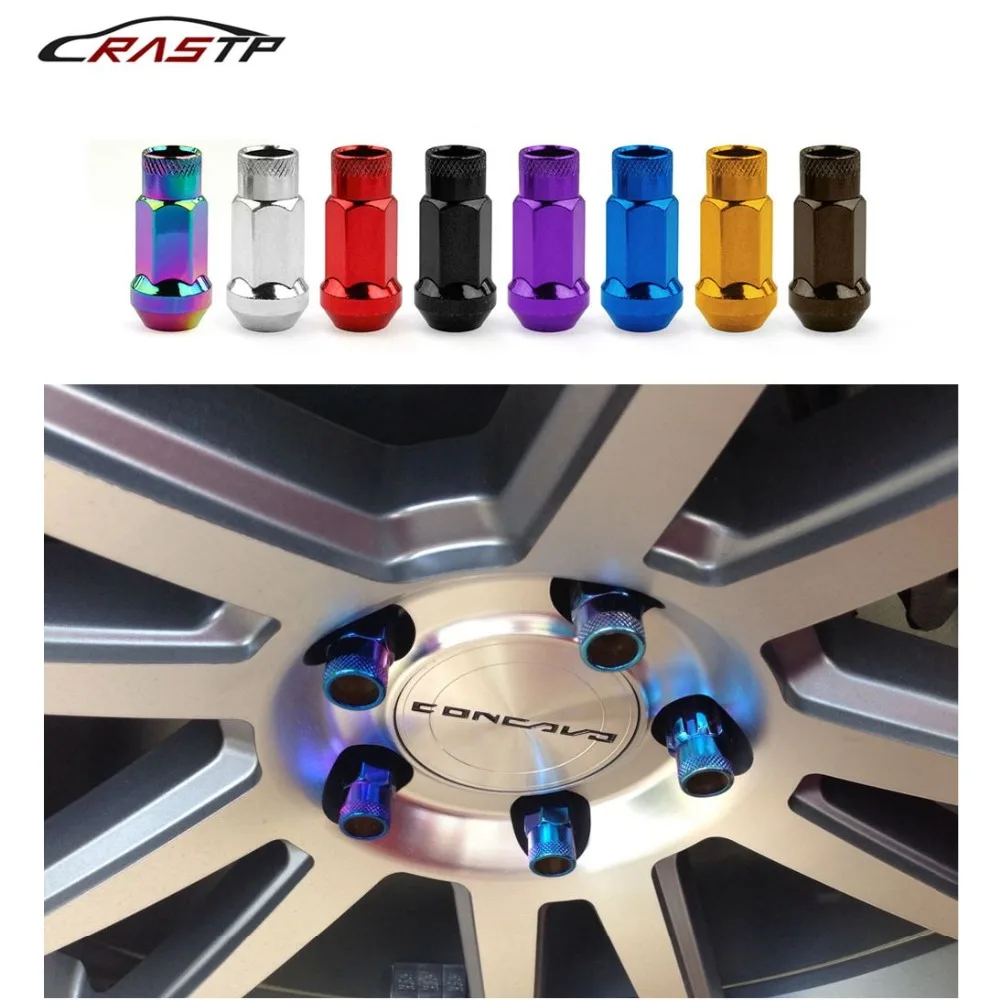 RASTP-20Pcs Steel Muteki Sr48 Acorn Rim Extended Open End Wheel Racing Lug Nuts With One Key M12X1.5 RS-LN031