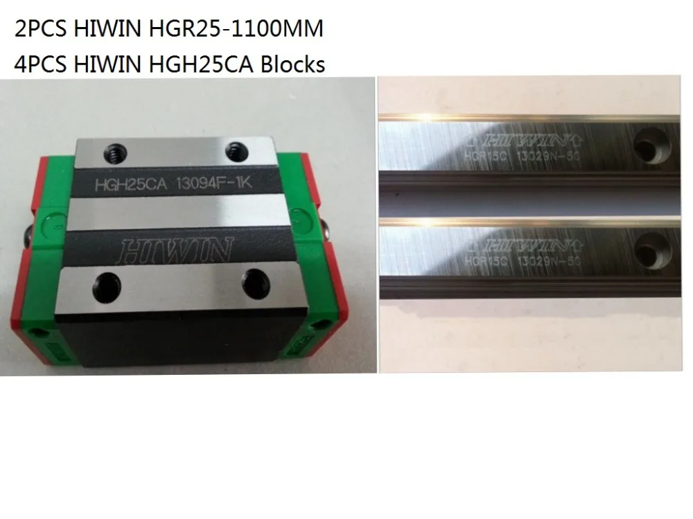 

2 шт. 100% оригинальный Hiwin HGR25-1100mm и 4 шт. HGH25CA узкие блоки для ЧПУ