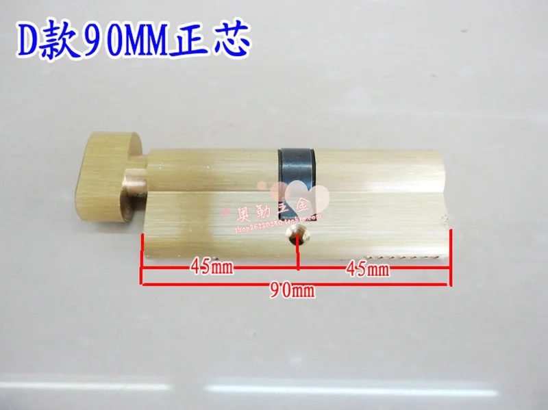 Gold Door cylinder 70/75/80/90mm Security  Copper  Lock Cylinder  Interior Bedroom  Living  Handle  Brass Key