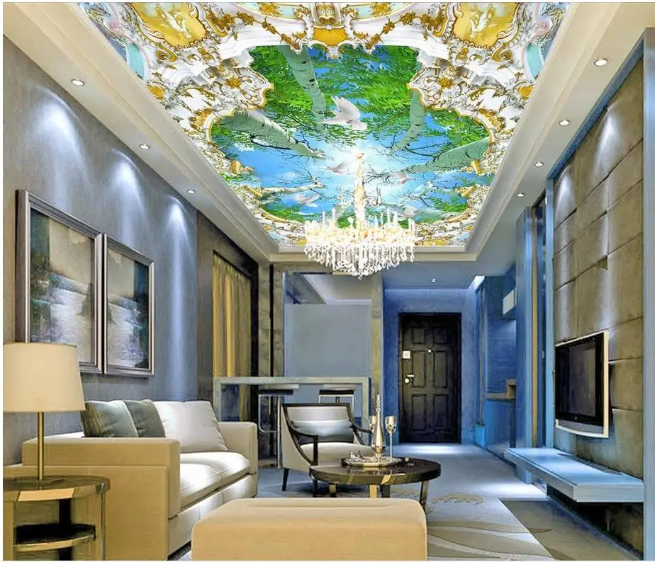 

Natural landscape tree forest wallpaper murals ceiling custom 3d wallpaper murals ceilings