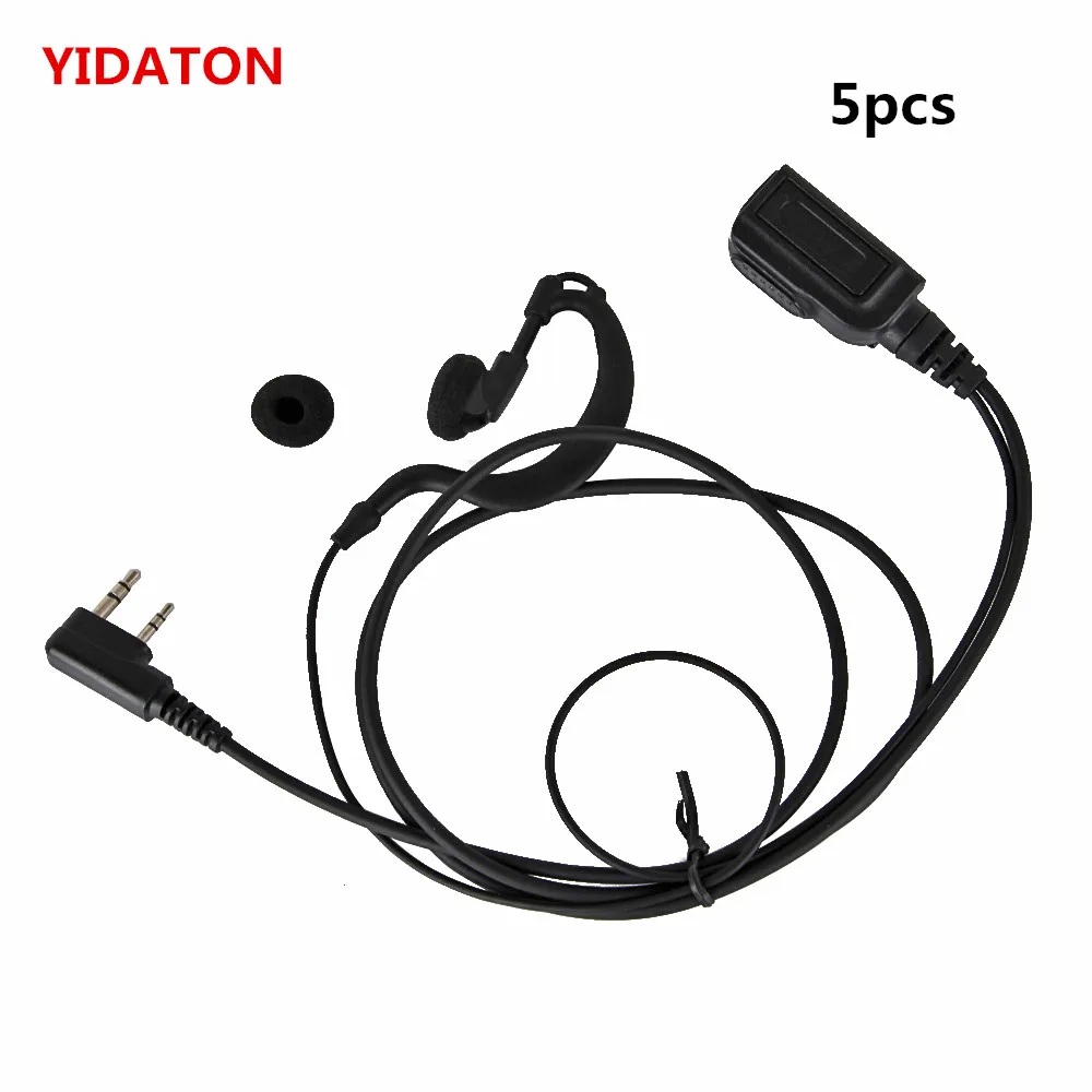 YIDATON 5pcs G-type Ear-hook Headset Earpiece for Walkie Talkie for Kenwood for Baofeng Two Way Radio High-power Accessories