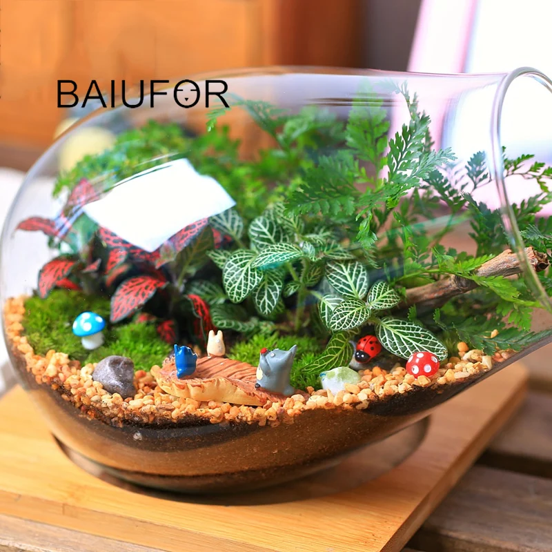 BAIUFOR Super Mini Animals 1 miniaturas de jardín de hadas, figuritas de terrario diy, Micro musgo, decoración de paisaje, accesorios de casa de