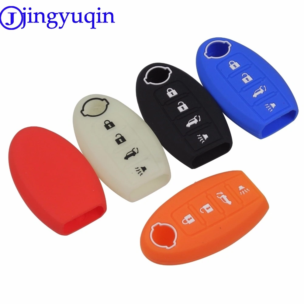 jingyuqin Remote 4 Buttons Silicone Car Key Cover For NISSAN Maxima Altima Versa Sentra Sunny Sylphy Teana Qashqai X-Trail Juke