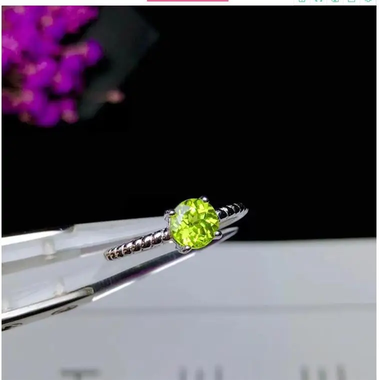 

Natural Peridot ring Free shipping Natural real peridot 925 sterling silver Fine jewelry 6mm gemstone Handworked rings