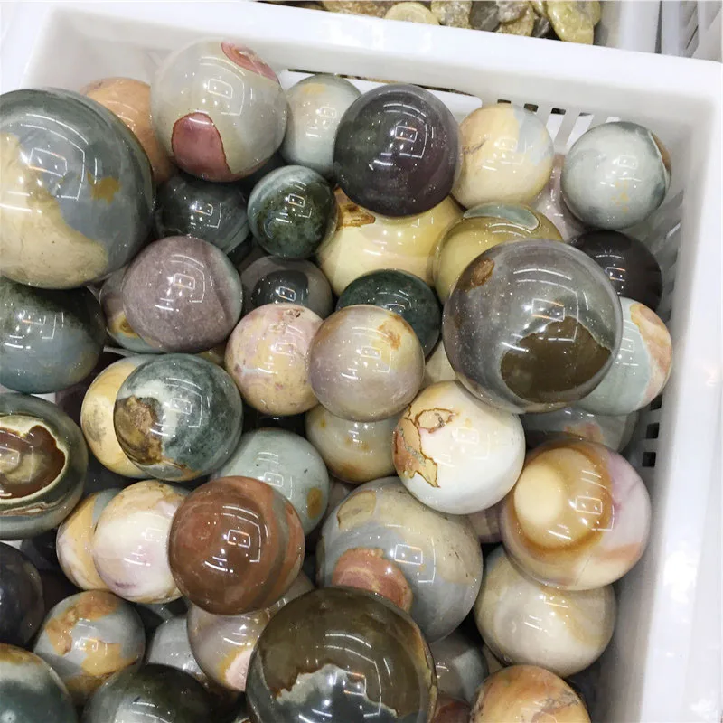 

Crystal ball Natural Ocean Jasper Quartz sphere Orb Gem Stone Healing