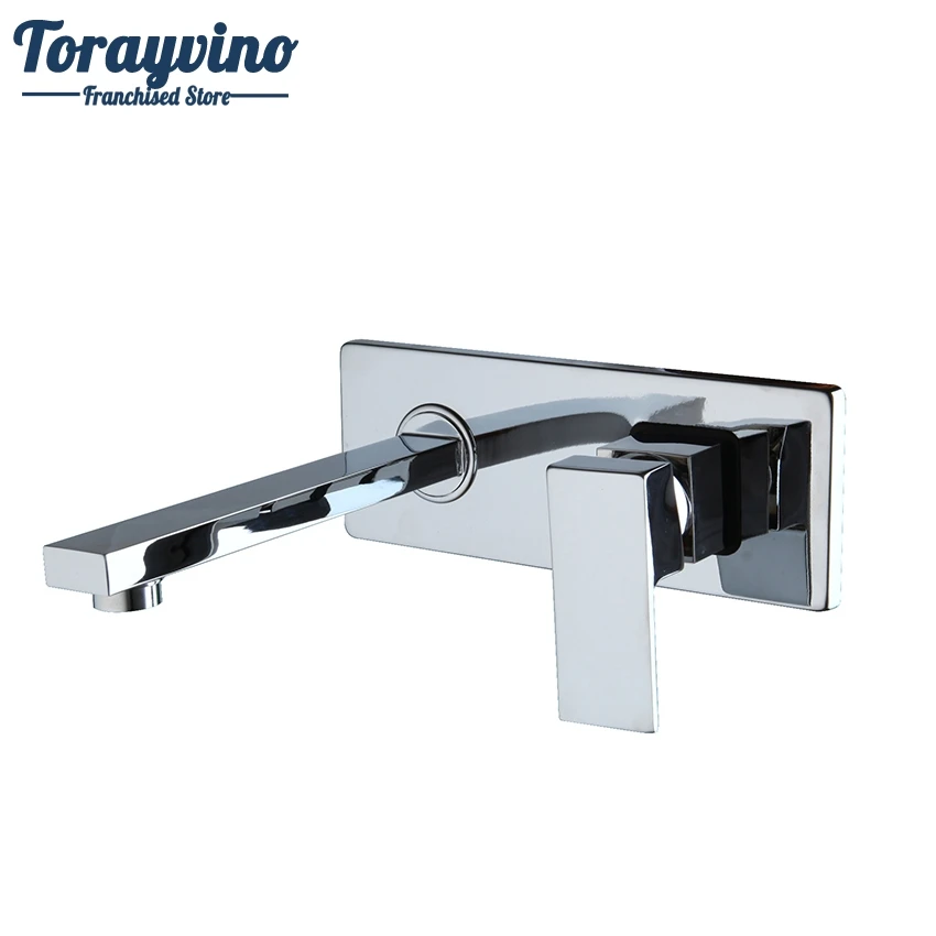 

Torayvino Bathroom Basin faucet robinet salle de bain lavabo Polished Chrome brass Tap bath wall mount faucet Sink Mixer Taps