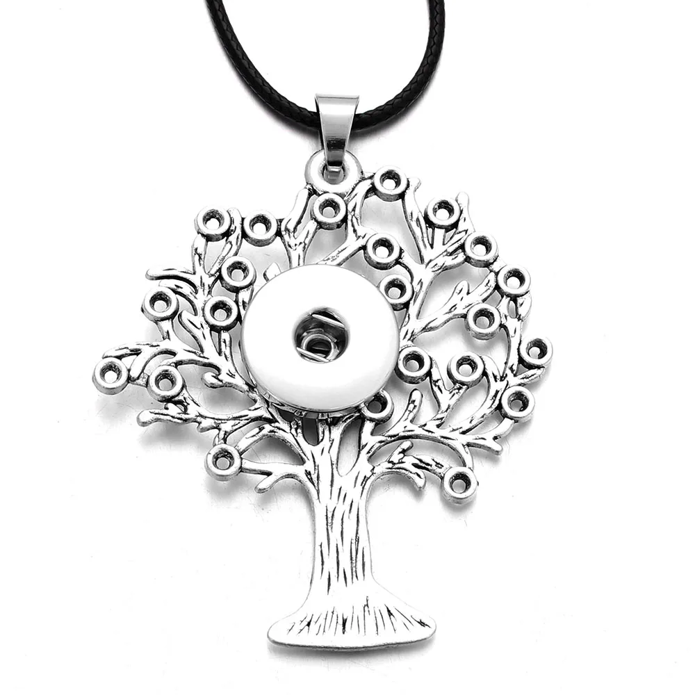 Classic Round alloy 18mm xinnver snap button crystal necklace & pendant jewelry with Bead chain woman DIY jewelry ZG041