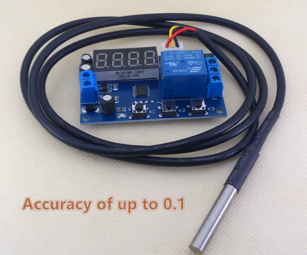 Controlador de temperatura DS18B20, plantilla de control de temperatura, interruptor de control de temperatura, controlador electrónico digital de temperatura