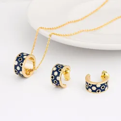 R&X Fashion Romantic Necklace/earrings Girls sieraden Bridesmaid Dubai Stainless Steel Enamel African Beads Jewelry Sets Party