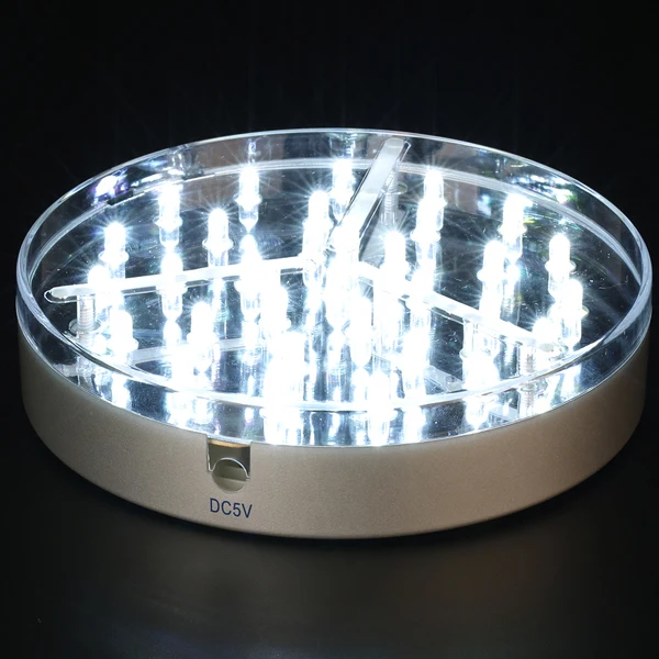 

Factory Direct Sale !!! 60pcs/lot 3AA Battery Operated 31WHITE LED 6inch Light Base Plaste For Under Vase Lighting