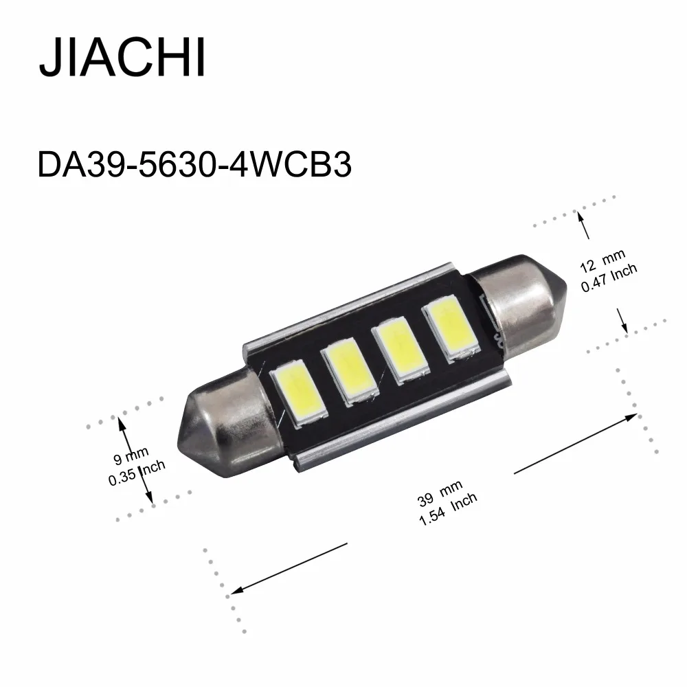 JIACHI Wholesales 100PCS Auto Car Festoon Led Light 41MM 42MM Canbus Bulb C5W 5630Chips 4SMD Reading Dome Lamp White DC12V 160LM