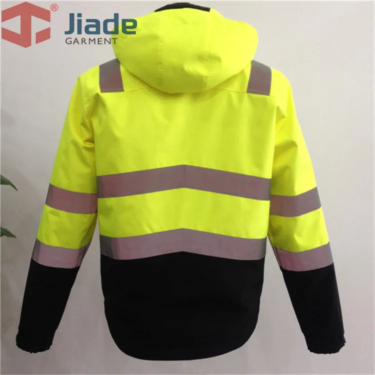 High Visibility Safety Bomber Jacket Orange Winter Reflective Waterproof Jacket Work Wear Plus Size