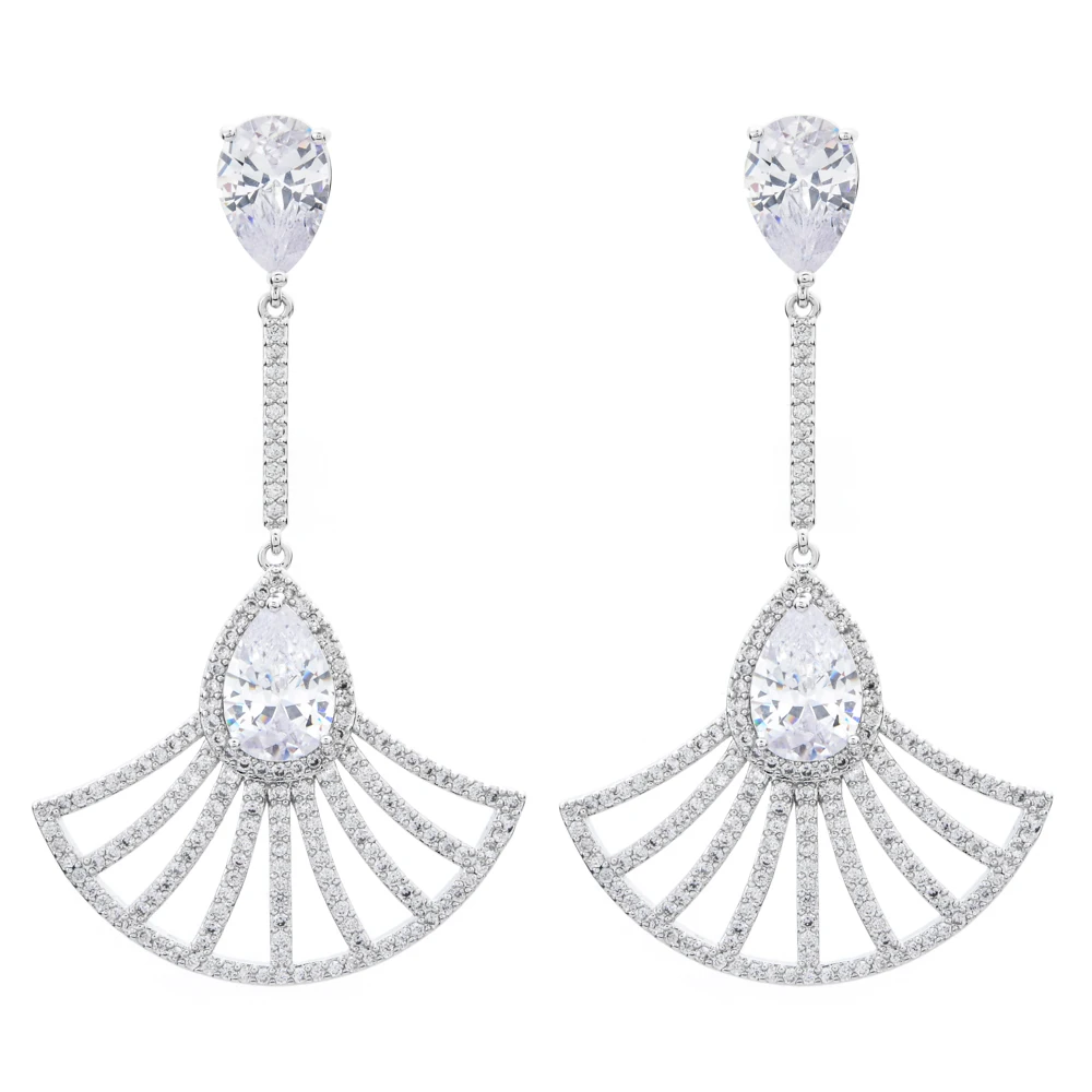 

High quality zircon fanned water , classic jewelry earrings for women/girls'wedding parties ER-319