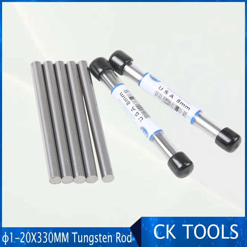 10pcs 2mm- 20mm X 330 length Tungsten W Metal tungsten Rod Hardness Tensile  Without coolant holes Tungsten Solid Carbide Bar