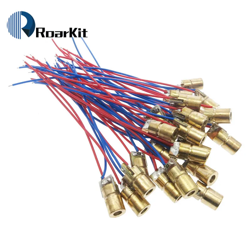 10 sztuk/partia diody laserowe 5mW 650 nm Diodo czerwona kropka Laser Diod obwód 3V/5V 5mW 650nm moduł wskaźnik wzroku miedzi głowy
