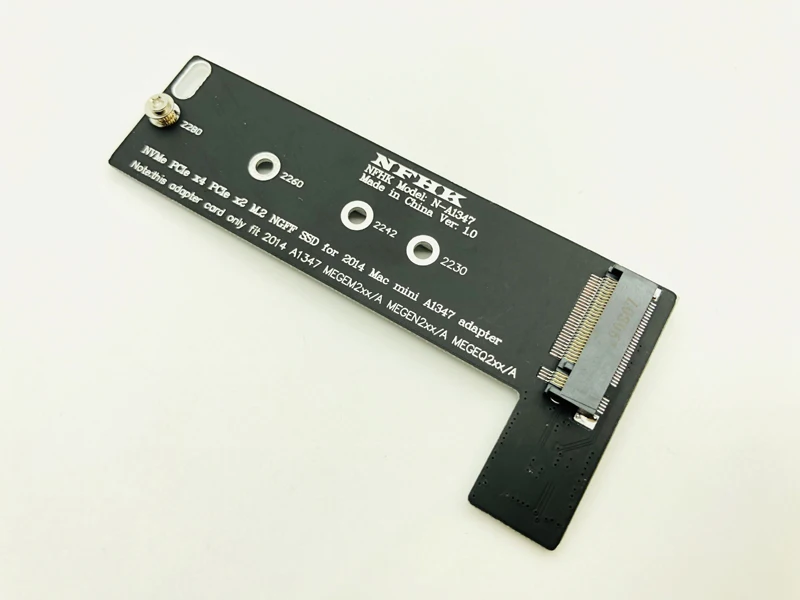 Переходник M key NVMe M2 SSD для Mac Mini 2014, A1347, MEGEN2, MEGEM2, MEGEQ2, Райзер PCI express NGFF 760P 600P Riser Card, новинка