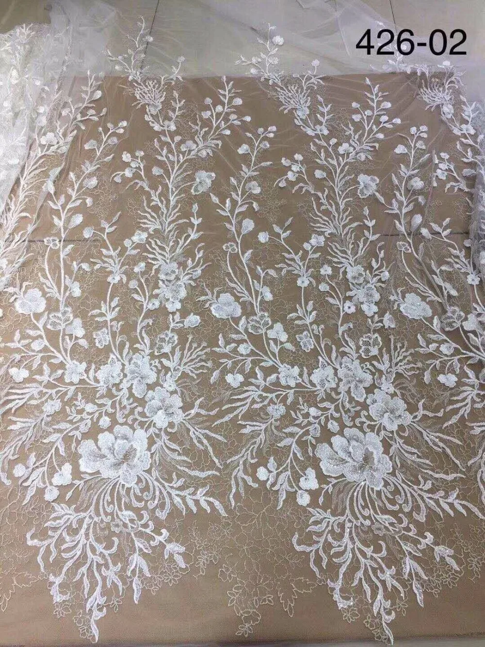 

5 yards embroidered tulle Net Lace hot selling French tulle mesh Lace Fabric J-102419 for bridal dress