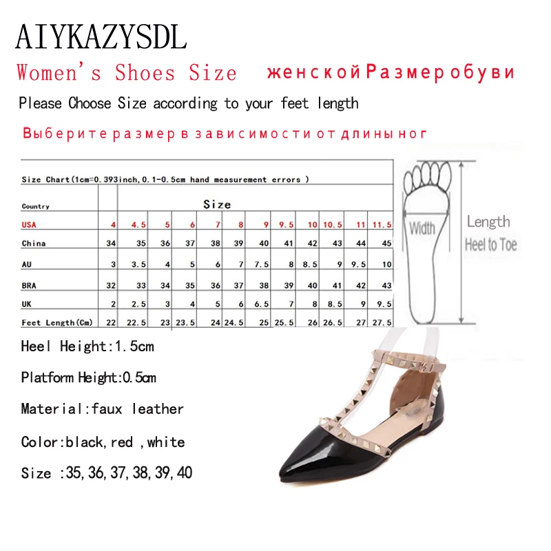 AIYKAZYSDL Women Flat Heels Cut Out Sandals Rivets Ankle T-tied strap Oxford Studded Moccasins Ballerinas Casual Shoes Red Black