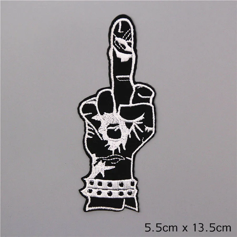 Fabric Embroidered Skull Hand Patch For Clothes Stickers Bag Sew Iron On Applique DIY Apparel Sewing Clothing Accessories BU156