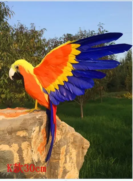 

30x45cm colourful feathers parrot bird simulation bird spreading wings parrot model,home garden decoration gift s1908