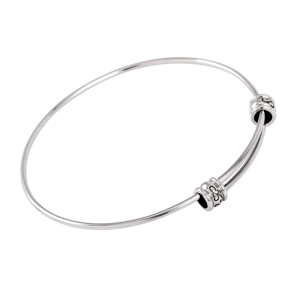 

MJB0349 316L Stainless Steel Vintage Enamel Ball Charm Expandable Wire Bangle Adjustable Bracelet Wholesale Cheap