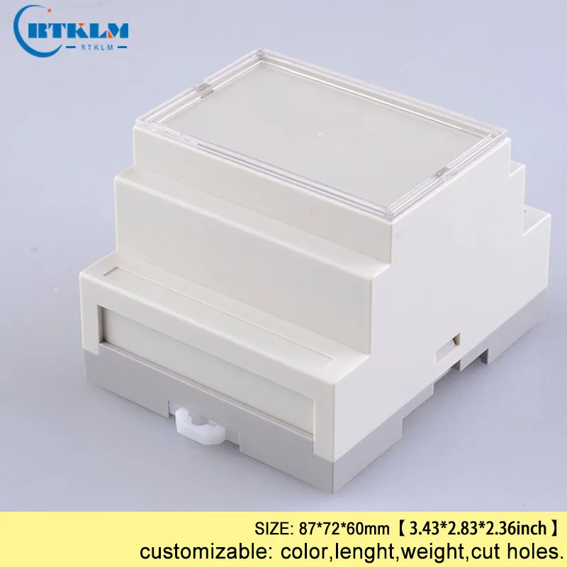 Din Rail Kunststoff gehäuse abs elektronische Projekt gehäuse DIY Industrie box benutzer definierte SPS Anschluss dose 87*72*60mm