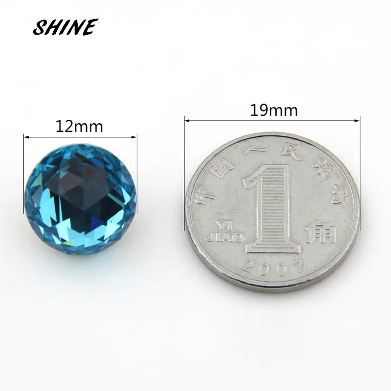 Crystal Sewing Buttons Scrapbooking Round Single Hole Imitation Diamond 12mm Dia. 6 PCs Costura Botones Decorate bottoni botoes