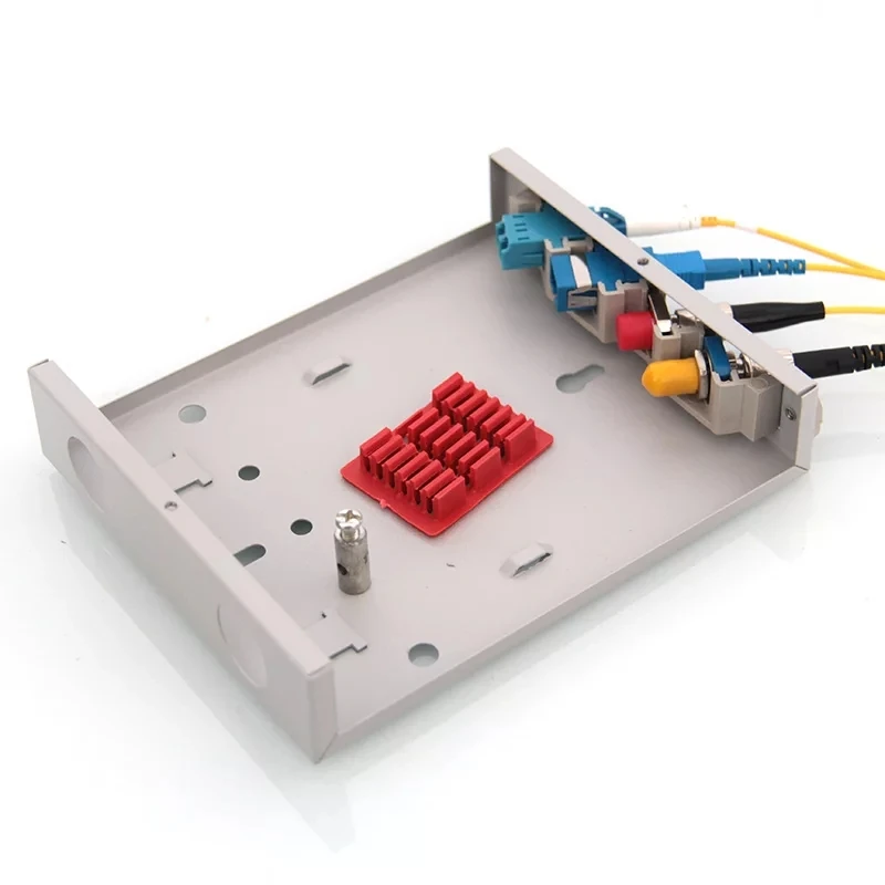 FTTH SC blank terminal box 4 cores SPCC 4 ports LC DX ST FC fiber optic patch panel FTTX distribution box black gray ELINK 5pcs
