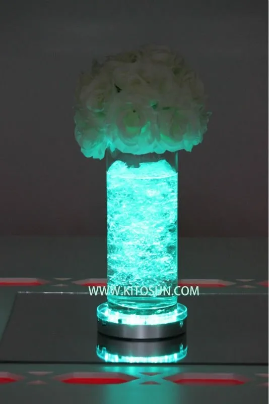 10pcs*Wedding party Crystal Centerpiece Decoration 16colors Remote Controlled 6inch Mulit-color Led Under Glass Vase Light Base