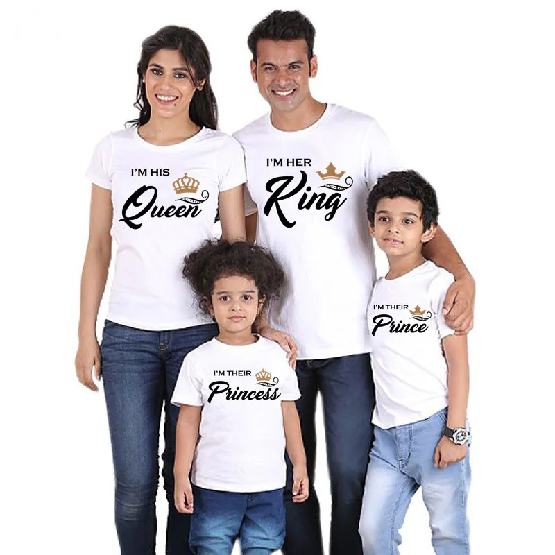 Family King Matching Costume Mother and I See T-shirt Father Mother Daughter Baby Clothes Queen Mother and Daughter Clothes