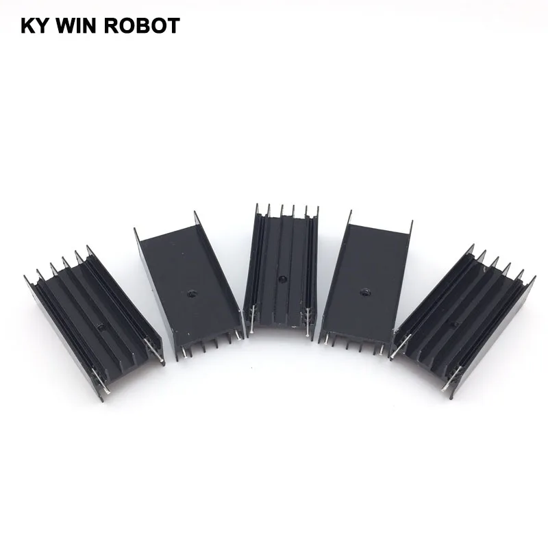 Aluminium TO-220 Kühlkörper TO 220 Kühlkörper Transistor Kühler TO220 Kühler Kühlung 23*16*50MM mit 2 Pins 5 stücke – Detail 1