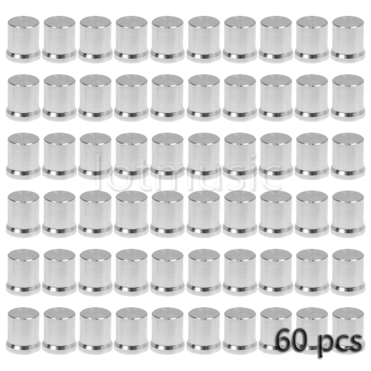 

60pcs 14X17mm Silver Knob Cap Mini Aluminum Potentiometer Knobs Caps