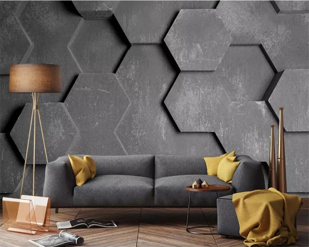 beibehang Custom wallpaper 3D photo murals Ya cool modern fashion Polygonal stereo wallpaper modeling sofa background wall paper