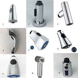 Chrome 2-F ABS Kitchen Faucet Pull Out Down Sprayer Shower Replacement Spray Shower Head
