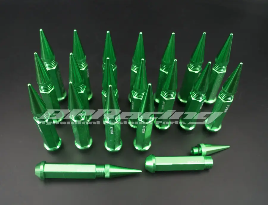 20pcs M12 x 1.5 Spiked Lug Nuts Extended Tuner Wheel/Rims For Honda Toyota Green/Golden/Red