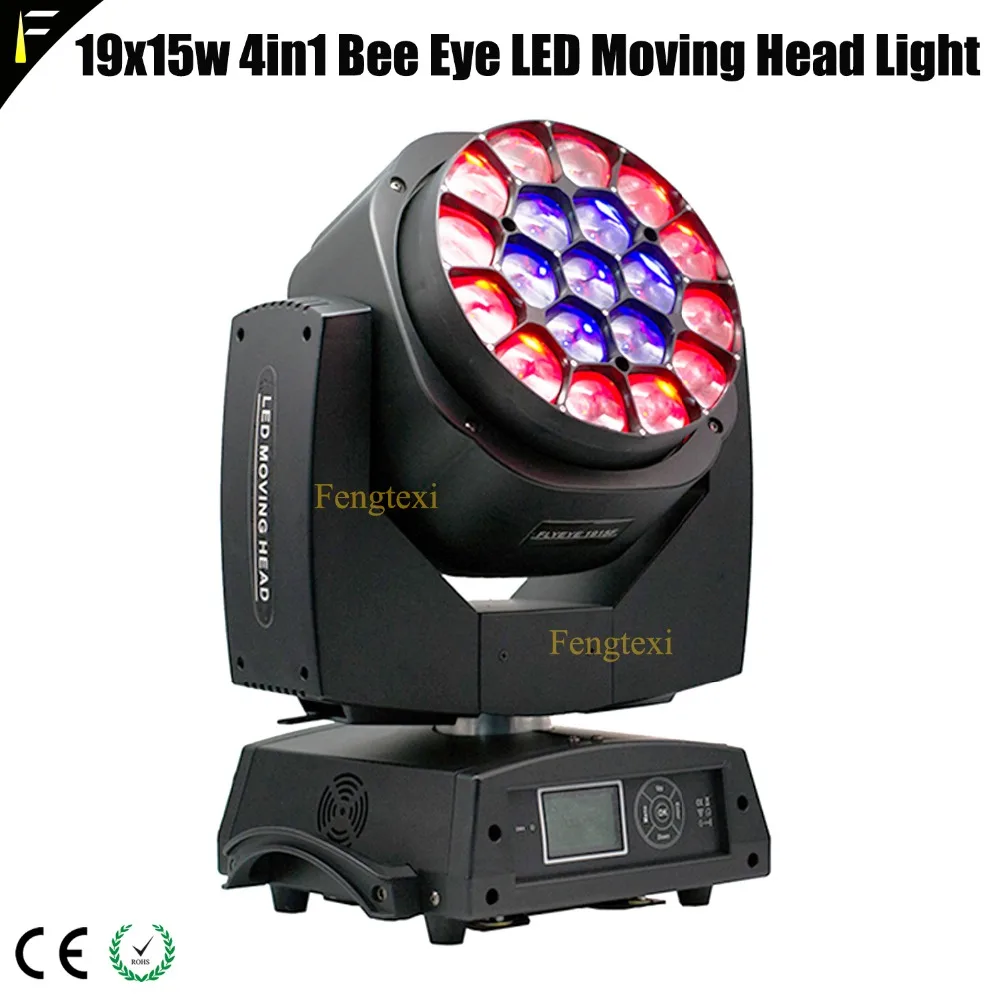 Honeycomb Effect 19x15w 19x15 4in1 RGBW Big Bee Eye LED Moving Head Light Zoom Wash Beam Lights