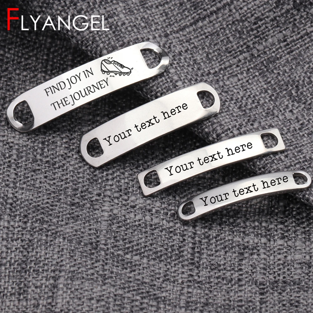 2pcs Engraved Personalised trainer tags, marathon runner gift, shoe tag Customized Bracelet DIY Connectors Size choose