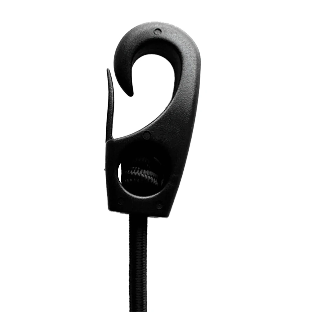 10 Pieces Black Plastic Bungee Hooks for 7mm Shock Cord Tie Down Strap Boat Canoe Kayak Accessories