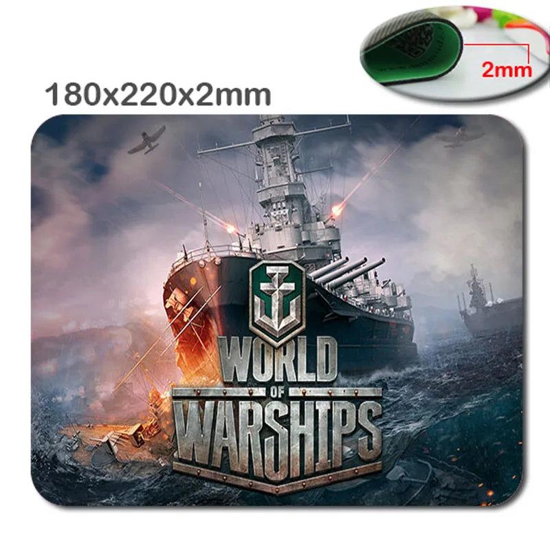 Customized Rectangle World of warship Non-Slip Rubber 3D HD fast printing gaming rubber durable notebook mouse pad 180x220x2mm