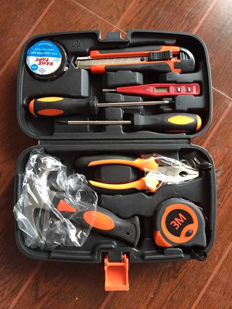 

Household hardware kit electrician carpenter repair tools a set of 9 pieces