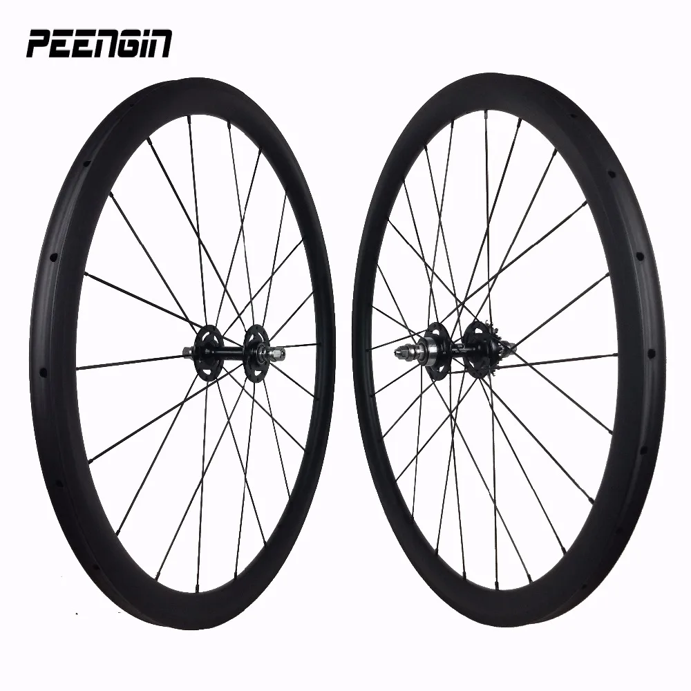 DIY Carbon UD Tubular Bicycle Wheelset Track Cycle Wheels New U Shape 25mm Wide Single Speed 38Mm Depth Rim PEENGIN Brand Decals